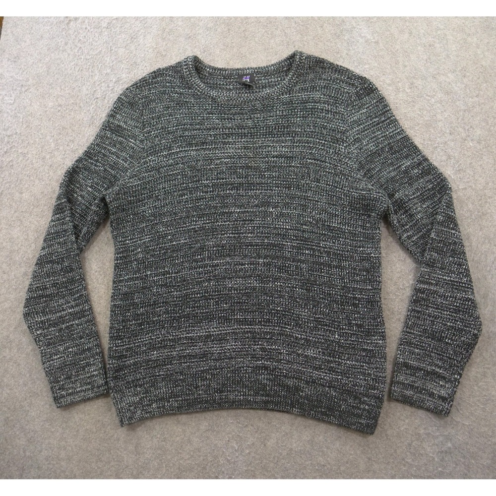 H&M Sweater Mens Extra Large Gray  Knit Pullover Knit Pullover  Crew Neck